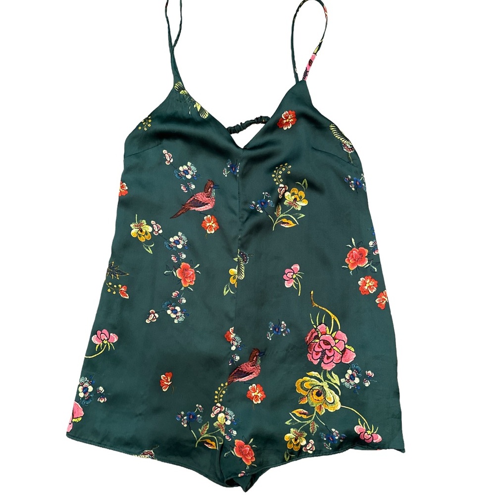 Bershka Green Floral Chemise